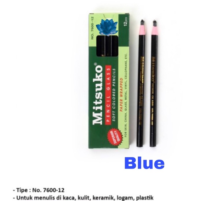 ( Ecer ) PENSIL KENKO MITSUKO DERMATOGRAPH - PENCIL JAHIT MERAH BIRU GLASS KACA