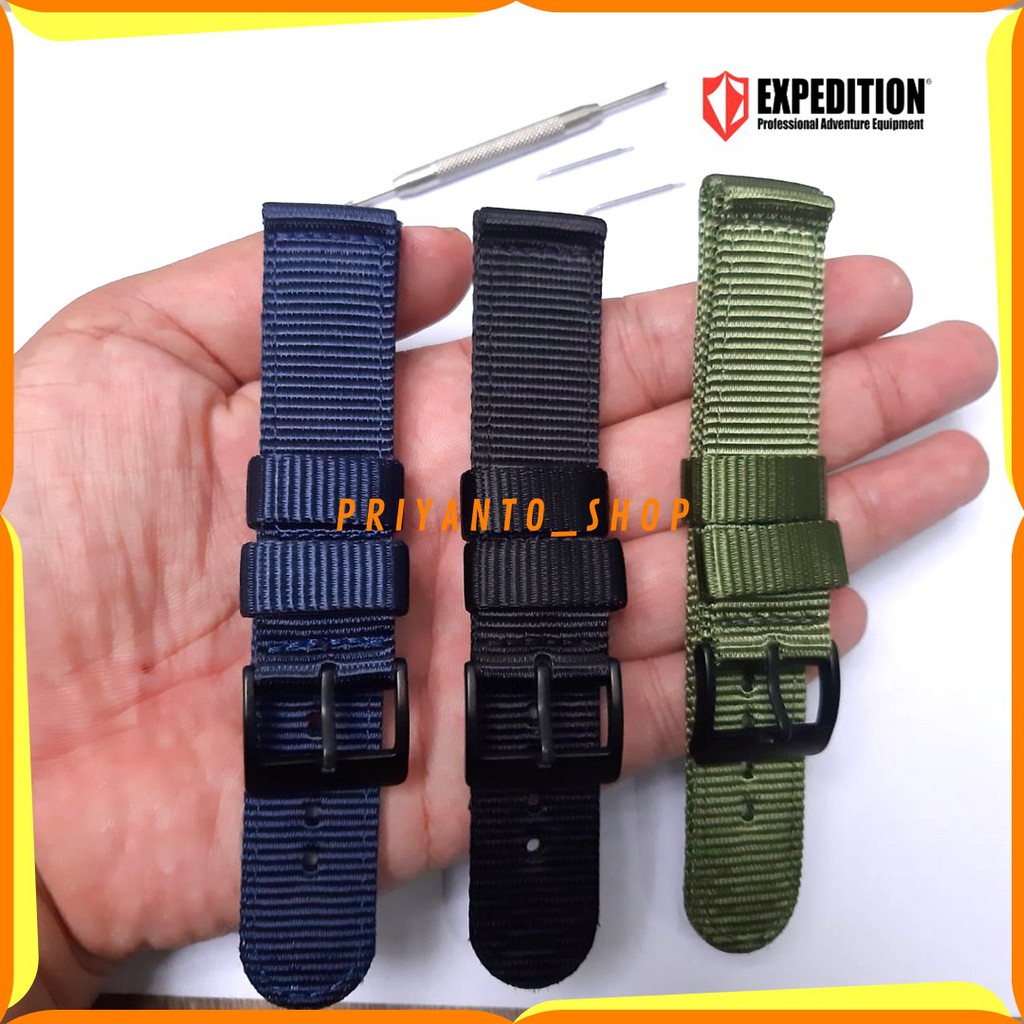 STRAP TALI JAM TANGAN CANVAS NYLON EXPEDITION 20MM ORIGINAL FREE PEN FREE REMOVER LEATERS WATCH BEND