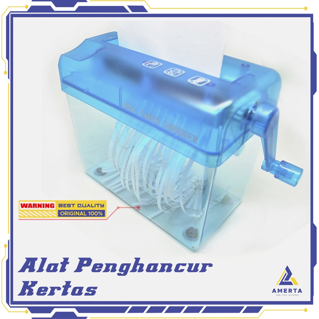 Penghancur Kertas Manual CD Card Paper Shredder 4.5L