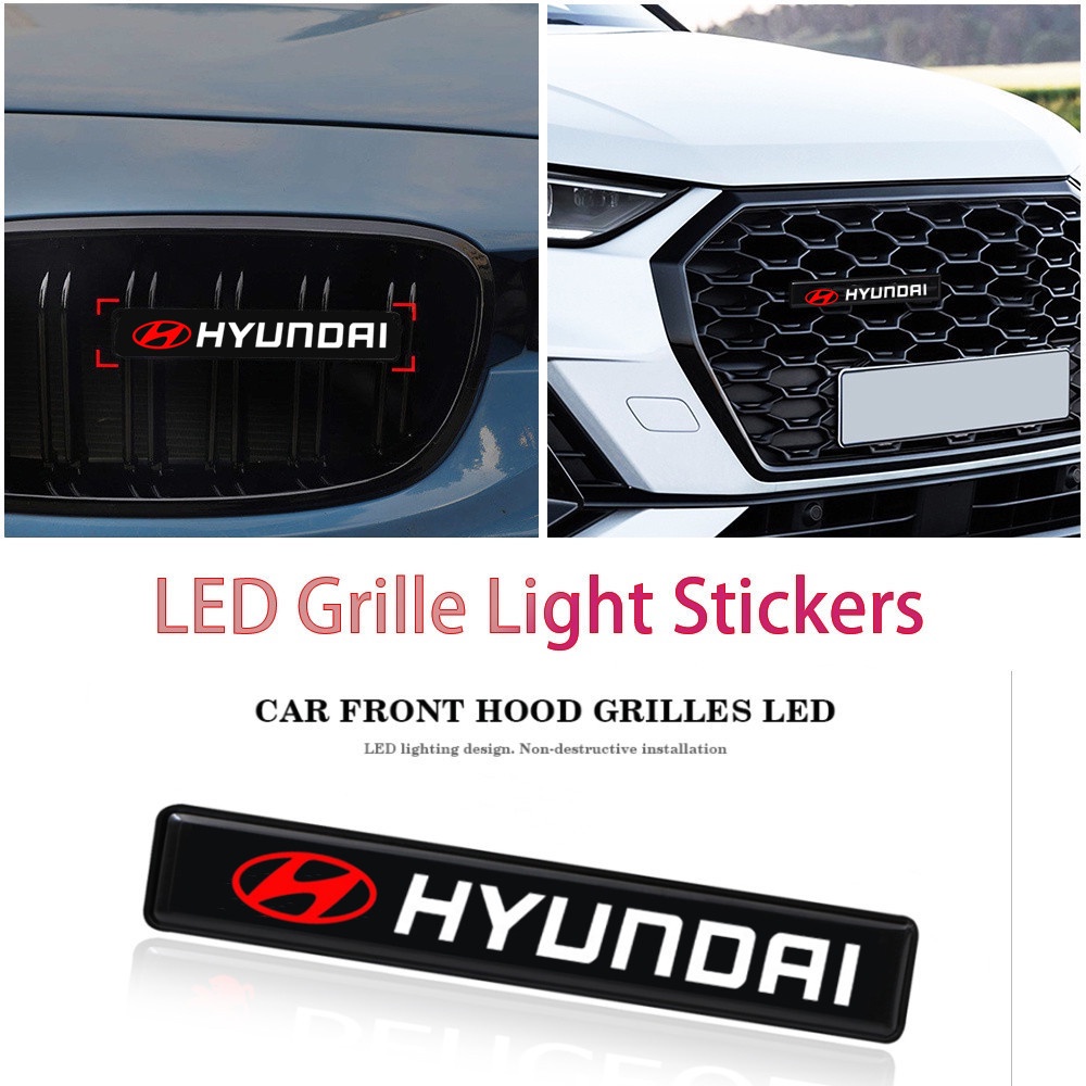 Hyundai Lampu LED Logo Untuk Dekorasi Kap Depan Mobil Creta Accent Atoz Getz