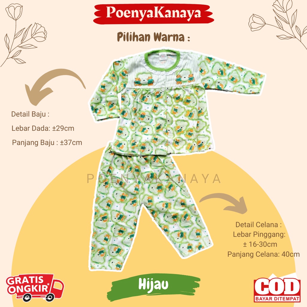 setelan Baju Bayi Piyama Bayi Panjang BEAR BEAR Fauzan 6-18 bln SPY107