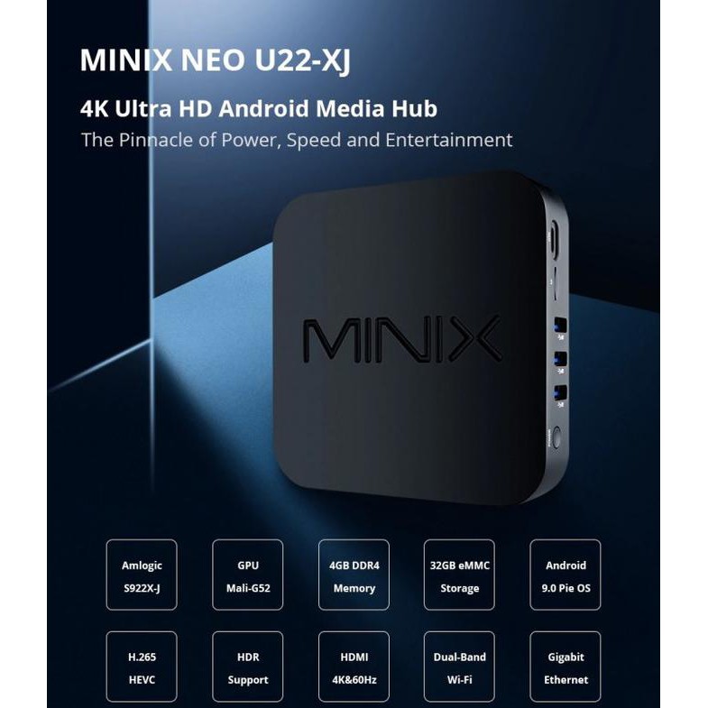 Ready&Siapkirim Minix Neo U22-Xj - Android 9.0 Tv Box 4K Ultra Hd - Ram 4Gb Rom 32Gb
