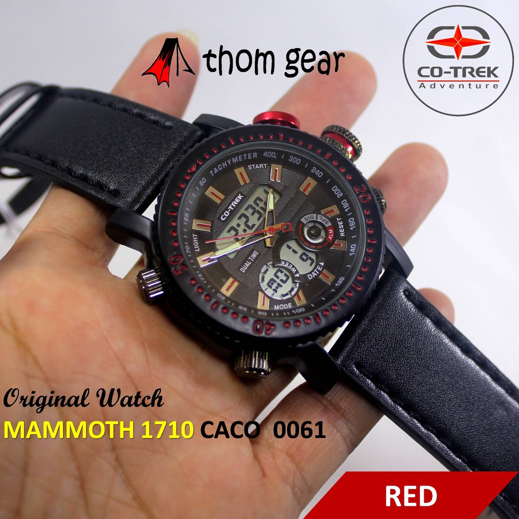 Thomgear Jam Tangan Cotrek Co Trek Co-Trek Mammoth Survival 550 CACO 0061 Pria Sport Adventure Military Tactical Olahraga Analog Digital Strap Kulit Asli Genuine Leather Thomgear Paiton Probolinggo