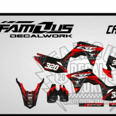 sticker dekal crf grafis hitam merah