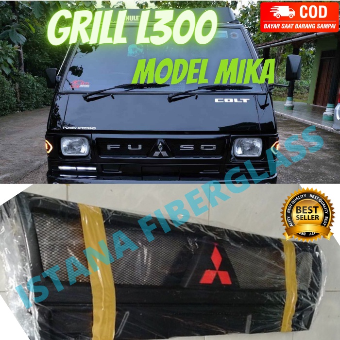 Grill Mitsubishi L300 Model Jaring 3 Berlian plus emblem fuso