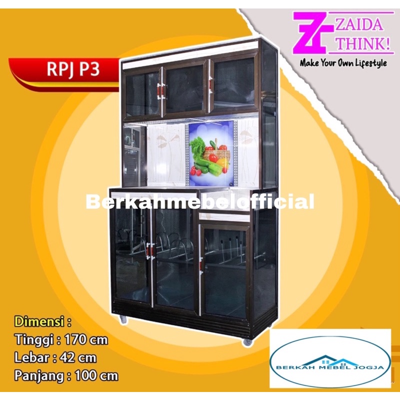 RAK PIRING RAK PIRING KACA RAK PIRING KACA ALMUNIUM 3 PINTU