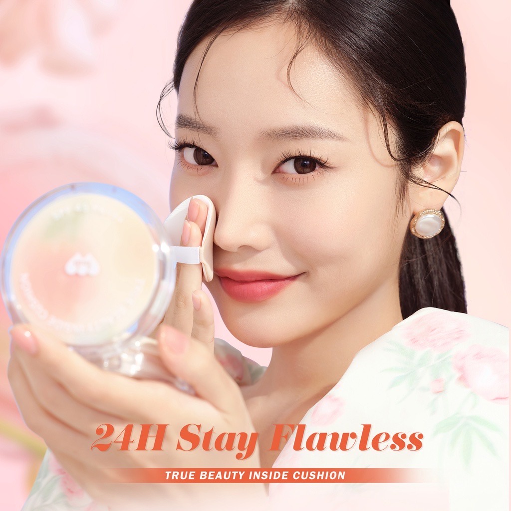 BARENBLISS True Beauty Inside Cushion Korea / Bloomatte Series / 24H Flawless Matte 10g / SPF 45 PA+++ / Full Coverage Non Greasy Non Cakey / 01 Light Petal 02 Medium Blossom 03 Beige Summer / Makeup Foundation Compact Powder Concealer Skin Tint BNB Paket