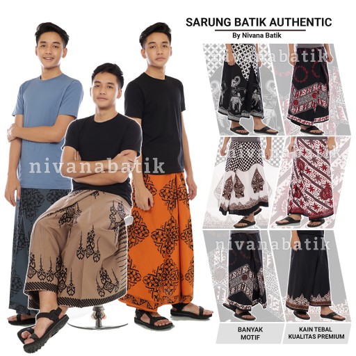 Nivana - Couple Atasan Ayah Anak Ibu Batik Blarak Biru Sarimbit Seragam Keluarga Kantor