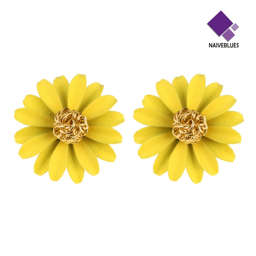 Anting Stud Bentuk Bunga Aster Untuk Wanita