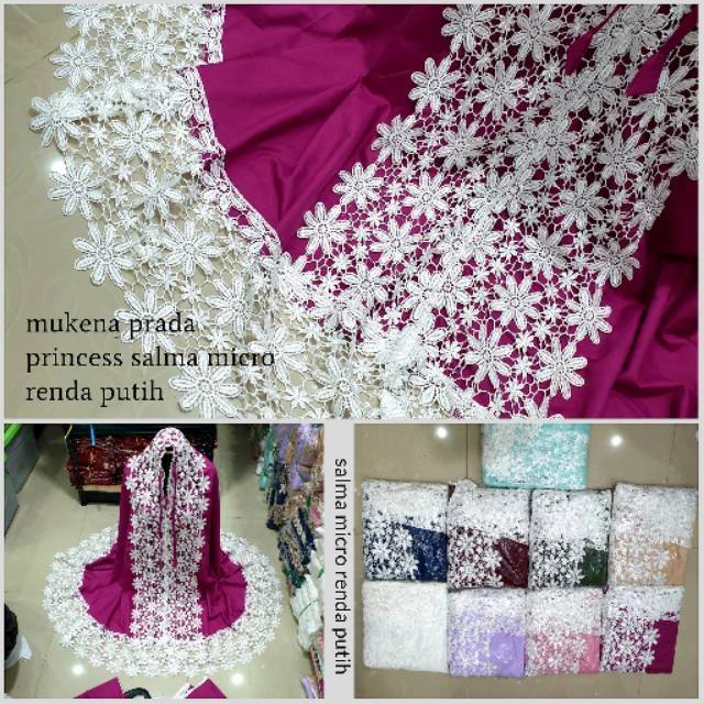 Mukena Prada  Princess SALMA Renda PUTIH