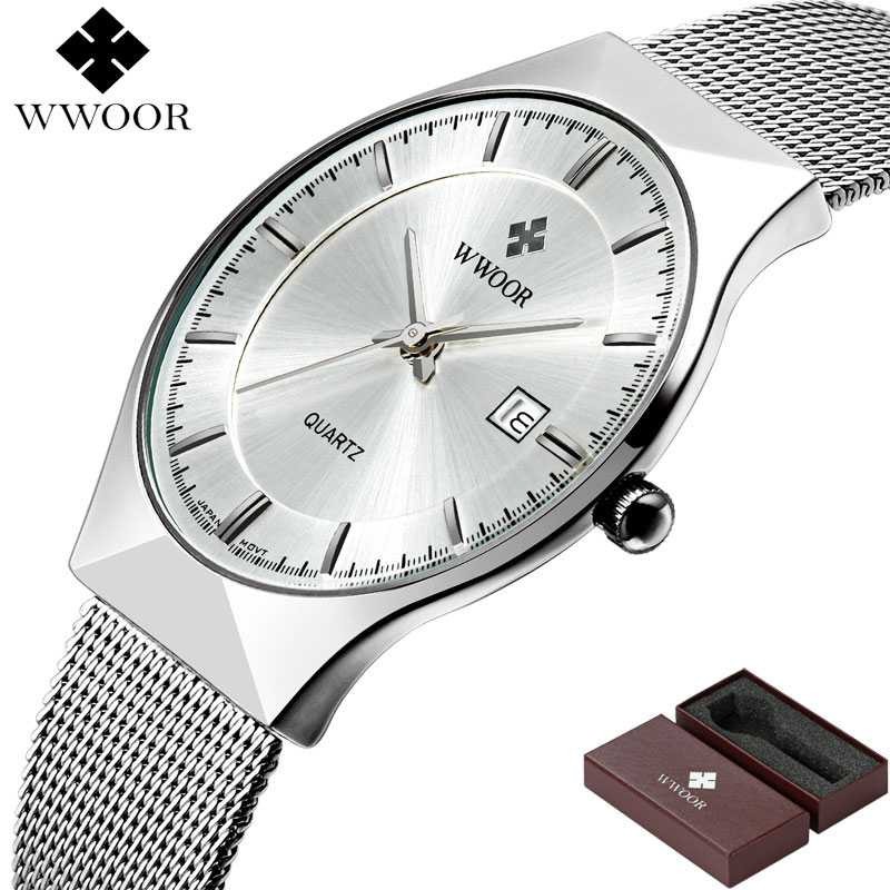 Baru WWOR Jam Tangan Analog Pria - 8016 - Silver