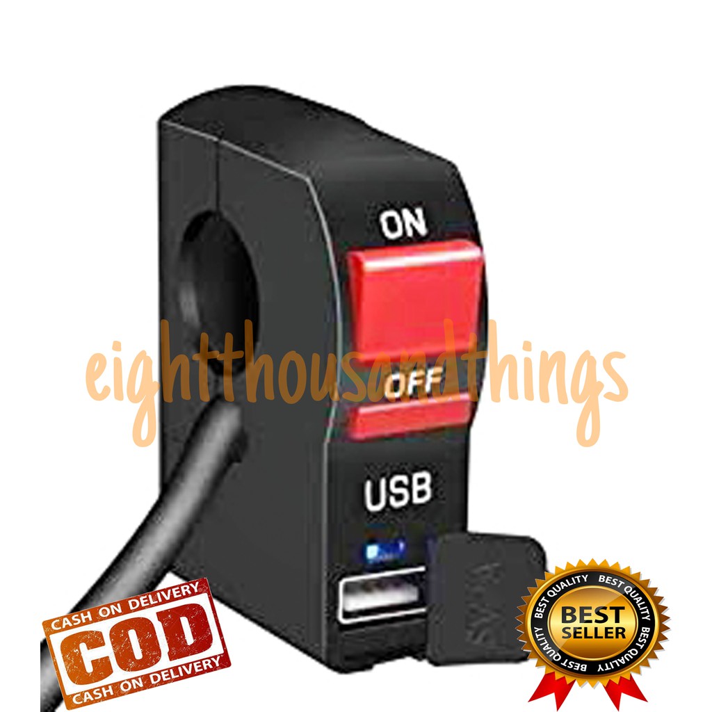 Saklar Switch ON / OFF USB Charger Casan Chasan Motor Universal IMPORT vario mio beat nmax xmax lexi aerox adv supra kharisma jupiter vega scoopy spacy mio j m3 xeon dll