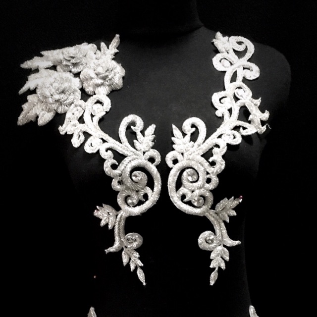 Renda Bordir Silver Full Payet