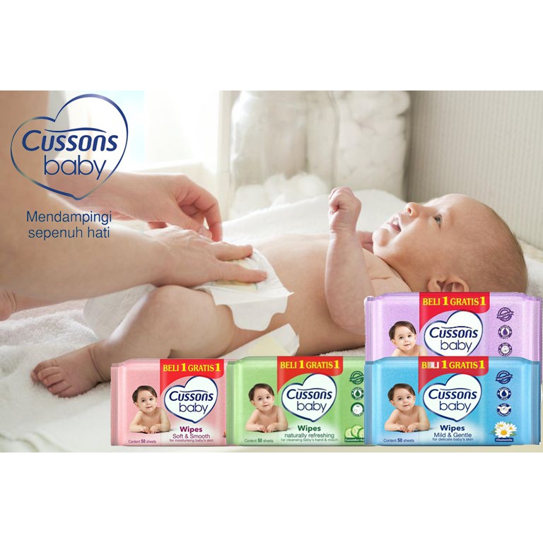 Cussons Baby Wipes 50's (BELI 1 GRATIS 1) Tissue Bayi Cussons / Tissue Basah Cussons / Tisu Basah