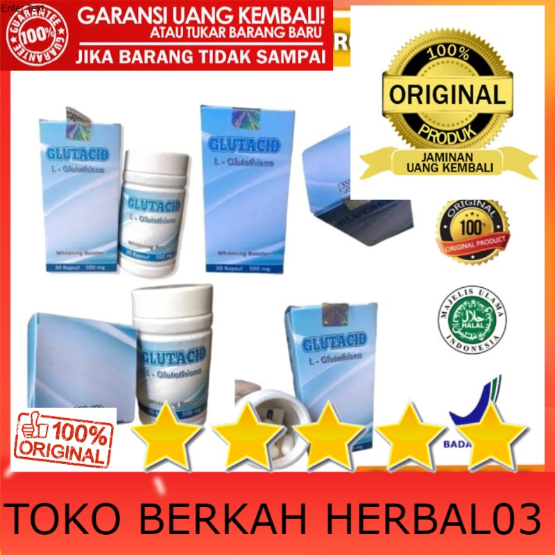 100% ASLI Glutacid L-Glutathione 500mg Whitening Pemutih 7x Lebih Cepat