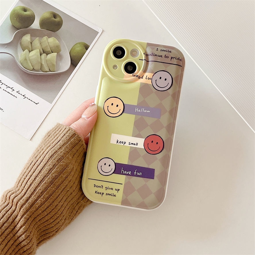 Soft Case Silikon Desain Smiley Face Untuk Apple IPhone 12 13 11 Pro Max X Xs Max Xr Kkhy