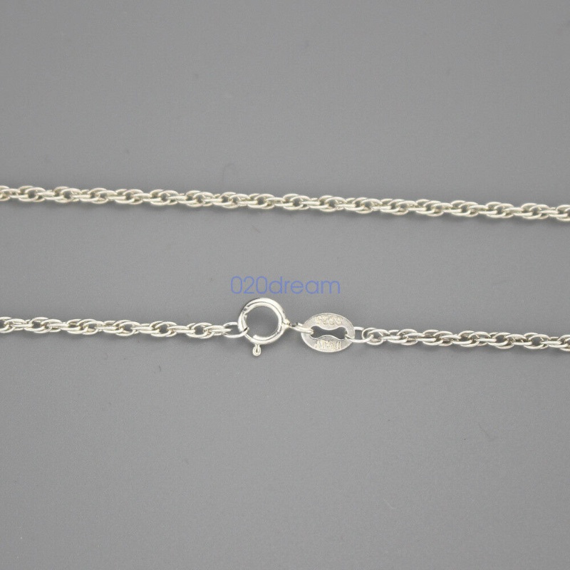 1.7mm Rantai Perak In Stock】100% 925 Padat Sterling Silver Kalung Rantai Tali 16-28 Inci Dicap Wanita Hadiah