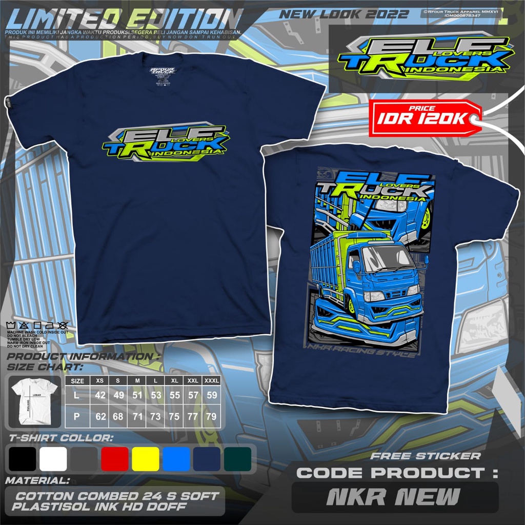 KAOS TRUCK NKR TERBARU BAJU KAOS TRUCK DEWASA NKR KAOS TRUCK ORIGINAL RFOUR SABLON PLASTISOL PREMIUM DISTRO