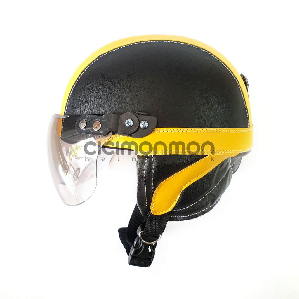 KIRIM CEPAT bisa COD Helm Retro Anak Playgroup Warna Kuning Hitam