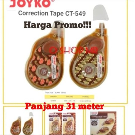 

Tip Ex / Correction Tape / Pita Koreksi Joyko Batik CT - 549 30 m