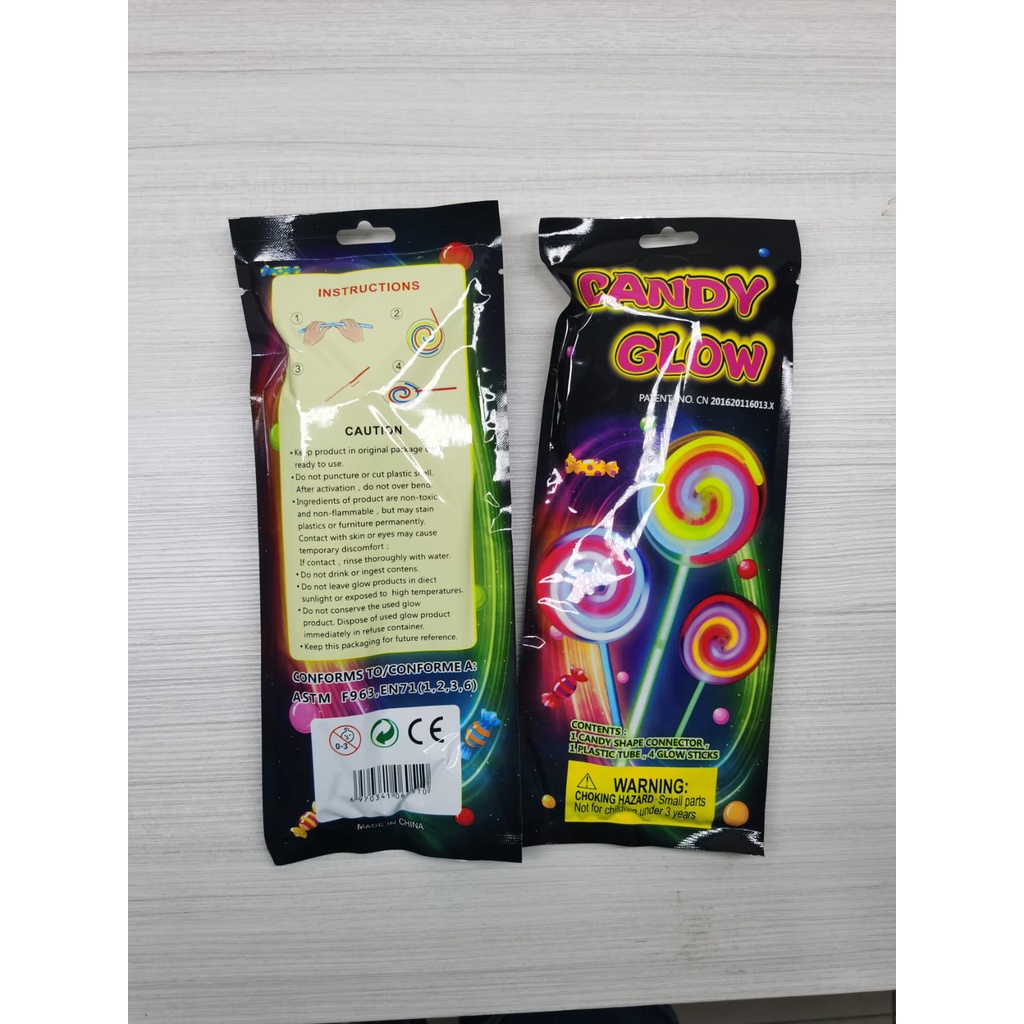 Mainan anak Glowstick Bentuk Permen / Glow stick candy / Candy Glow Lollipop