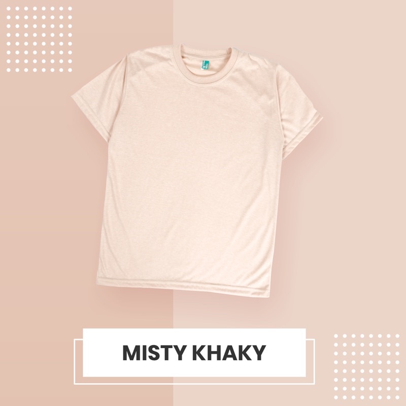 KAOS POLOS COTTON TWOTONE MISTY LENGAN PENDEK 30’S /  PRIA & WANITA 100% DISTRO ORIGINAL-KHAKY MISTY