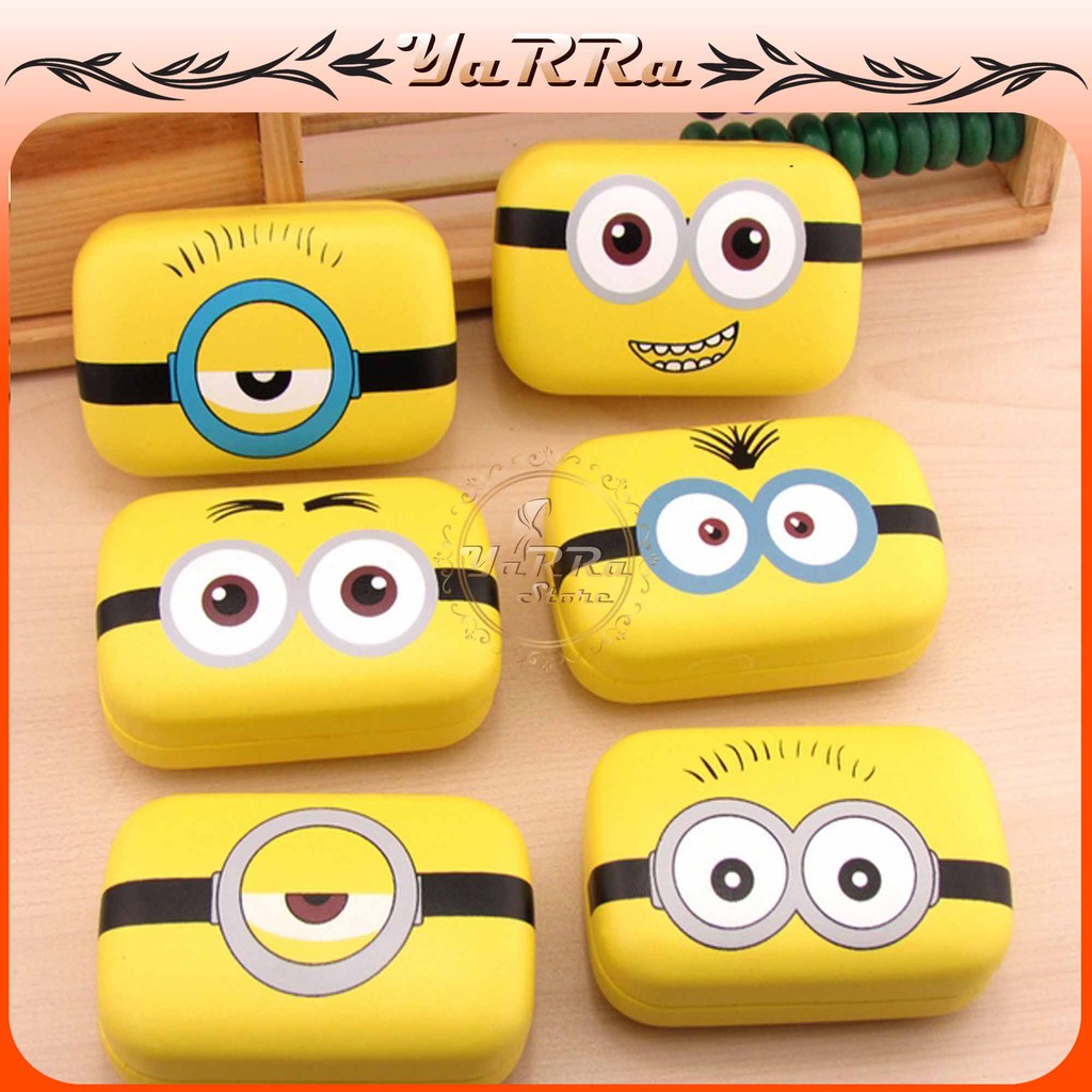 Tempat Softlens Karakter Kotak Lensa Minion Lucu Kotak Soflen Unik