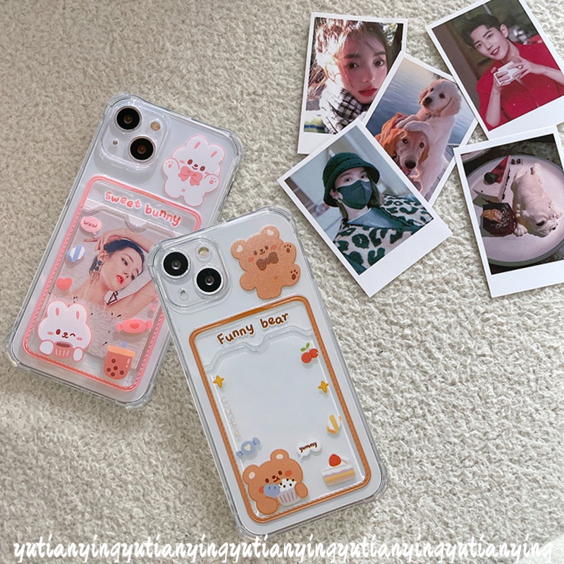 Soft Case Bahan TPU Desain Beruang Dan Kelinci Untuk IPhone XR X XS Max 7 8 6 6s Plus 11 12 13 Pro Max SE 2020