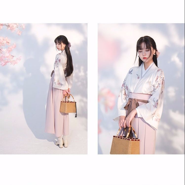 Hanfu female student ancient costume daily style business attire fresh and improved cross collar wai