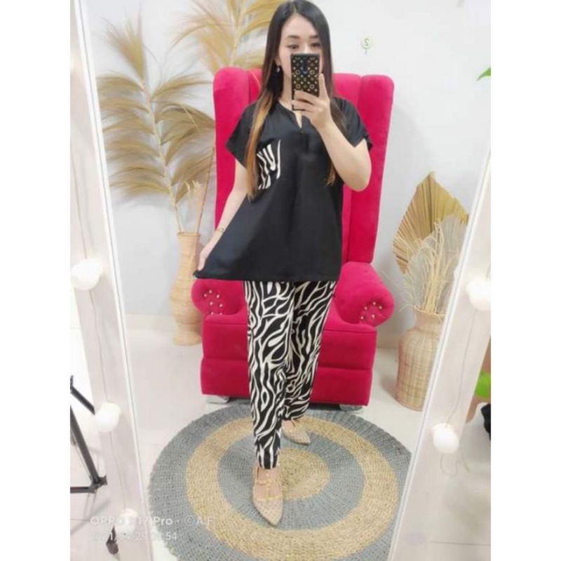 SETCEL RAYON KOMBINASI | SET PAJAMAS BUSUI JUMBO