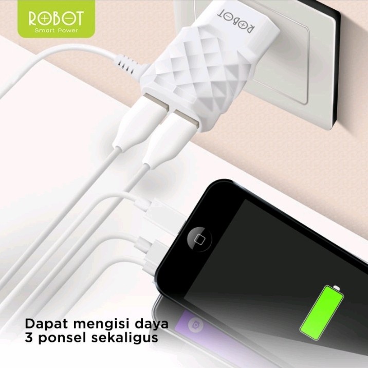 GARANSI 1TAHUN TRAVEL CHARGER ROBOT RT-K5 RTK5 2,1 A FAST CHARGING