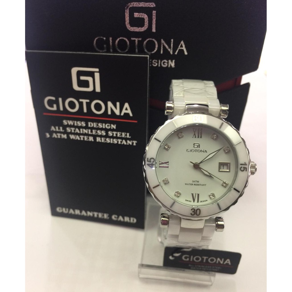 JAM TANGAN WANITA GIOTONA GT-7309 CERAMIC PUTIH ORIGINAL
