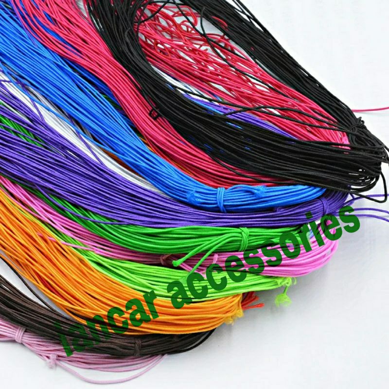 Tali Karet Elastis Tali Benang Elastis Tali manik manik Gelang Kerajinan Tangan Bahan Membuat Masker Ukuran 1 mm