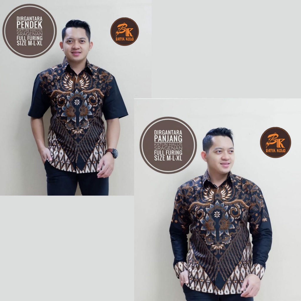 [Premium] Kemeja Batik Dirgantara Garuda Sogan Hem Atasan Kantoran Kondangan Pria Casual Formal Baha