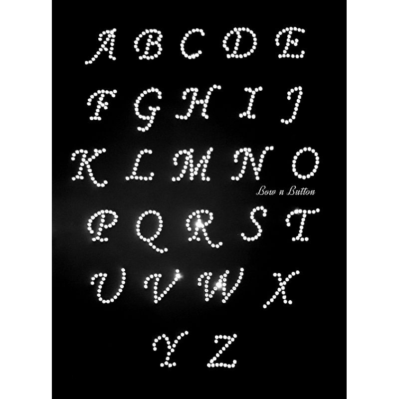 Huruf Alfabet T-Z listing Hotfix Rhinestone Pattern Logo PET jilbab Tempel Kristal diamond