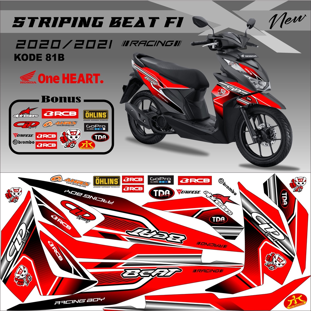 Stiker Variasi Beat Striping Beat kode 81