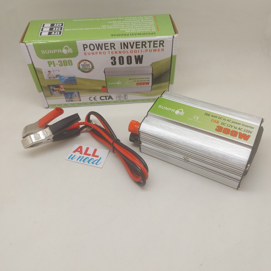 Power Inverter 300 Watt Sunpro PI-03 / Perubah Arus Dc Menjadi Ac