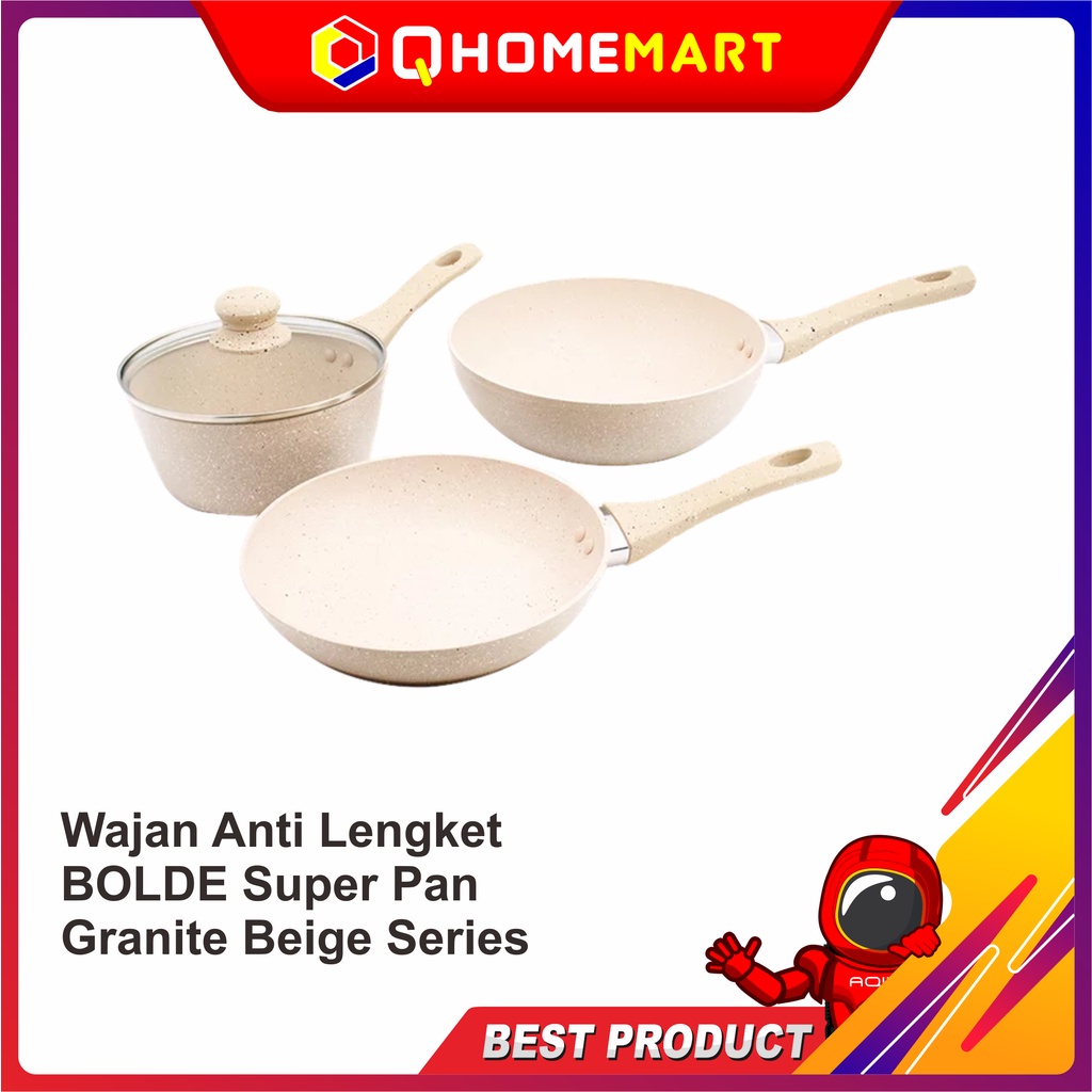Wajan Anti Lengket BOLDE Super Pan Granite Beige Series