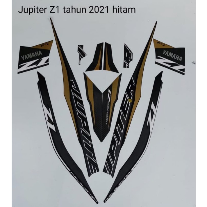 STRIPING STICKER YAMAHA JUPITER Z1 2021 HITAM GOLD STIKER JUPITER Z1 HITAM GOLD 2021