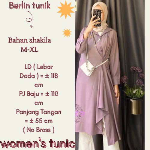 COD setelan Tunik BAHAN SHAKILA PREMIUM atasan wanita tunik wanita setelan tunik berlin tunik