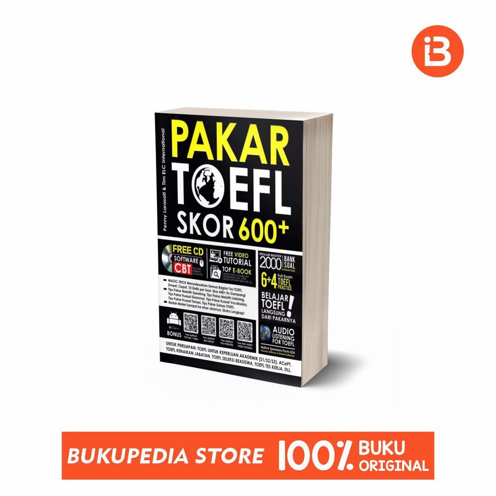 

BUKU BEST SELLER PAKAR TOEFL TEMBUS SKOR 600+ (FORUM EDUKASI) - BONUS PENSIL 2B, BOOKMARK, STIKER -