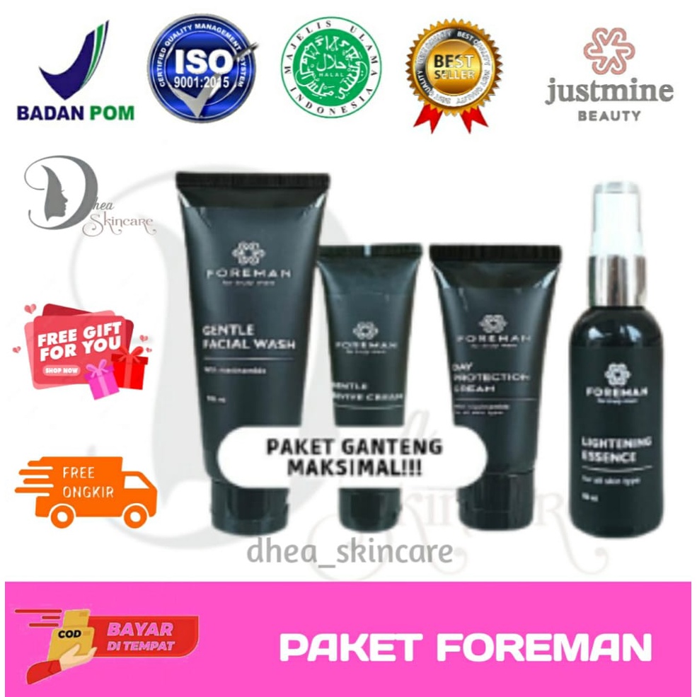 PAKET LENGKAP Skincare Pria FOREMAN Justmine Beauty