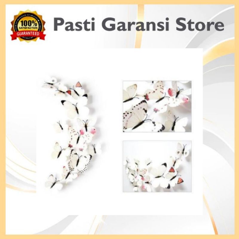 Isi 12 Pcs STIKER DINDING 3D MOTIF KUPU-KUPU - AC 67 - Sticker Wall Stiker Dekorasi walstiker dindin