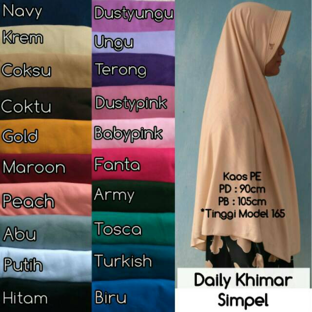 Khimar jilbab bergo daily serut polos kaos syar'i antem super jumbo XL
