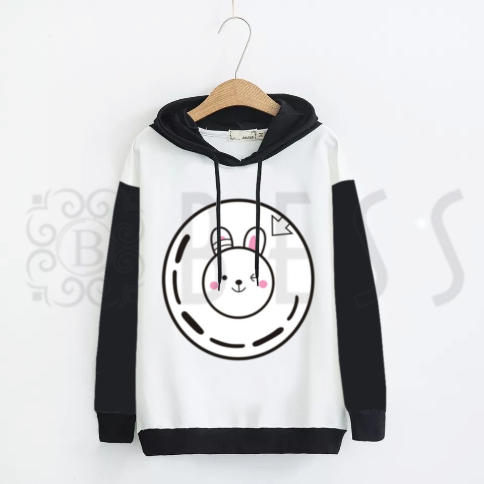 Sweater Hoodie Wanita Murah / Sweater Hoodie BLACK &amp; WHITE - CONNIE