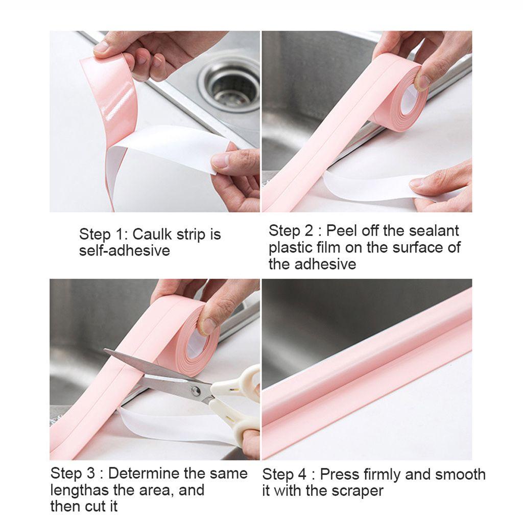 Lanfy Corner Sealant Tape Tahan Air Tahan Lama Jahitan Cantik PVC Untuk Meja Dapur, Wastafel Self Adhesive Strip Retak