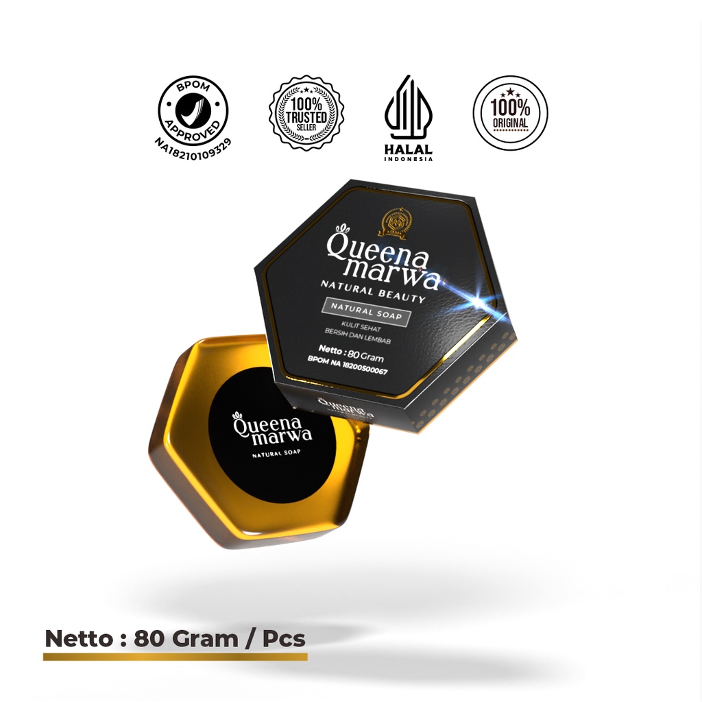Sabun Pembersih Jerawat Queena Marwa Natural Soap 80gr