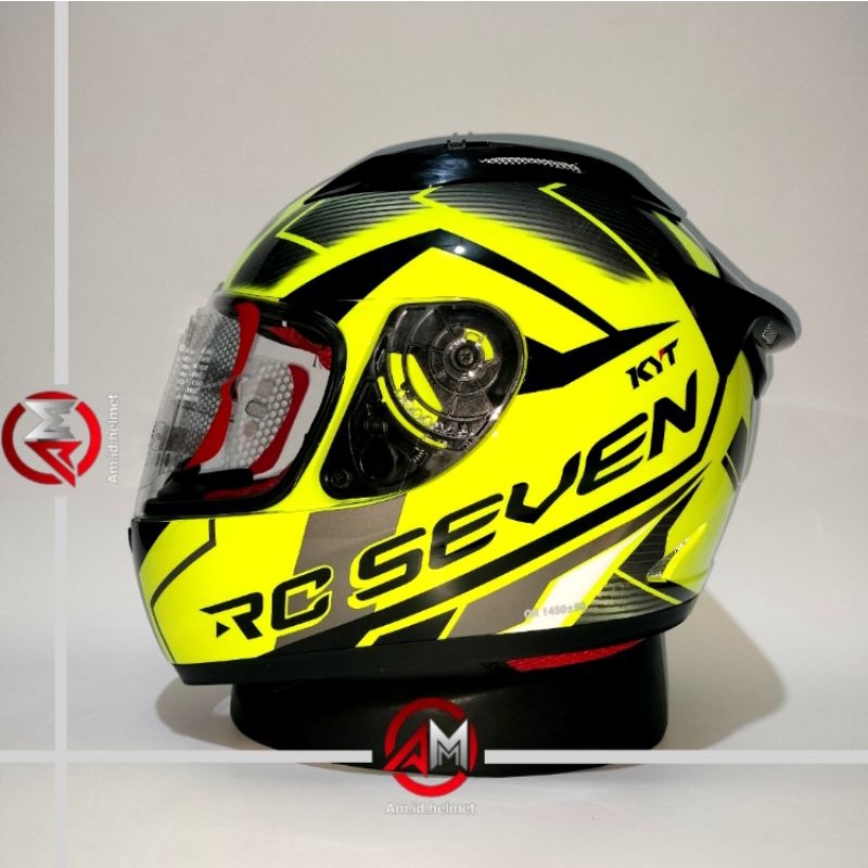 HELM KYT RC SEVEN #18 YELLOW FLUO BLACK KYT HELM RC SEVEN KYT RC 7 FULL FACE