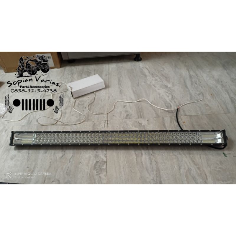 lampu sorot LED light bar 105-107 cm putih kuning dan 5 mode combo