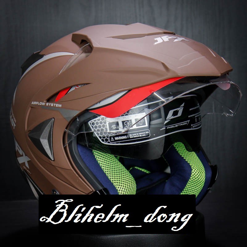 HELM JPX Z-BLAST | BROWN DOFF SILVER | JPX ZBLAST DOUBLE VISOR